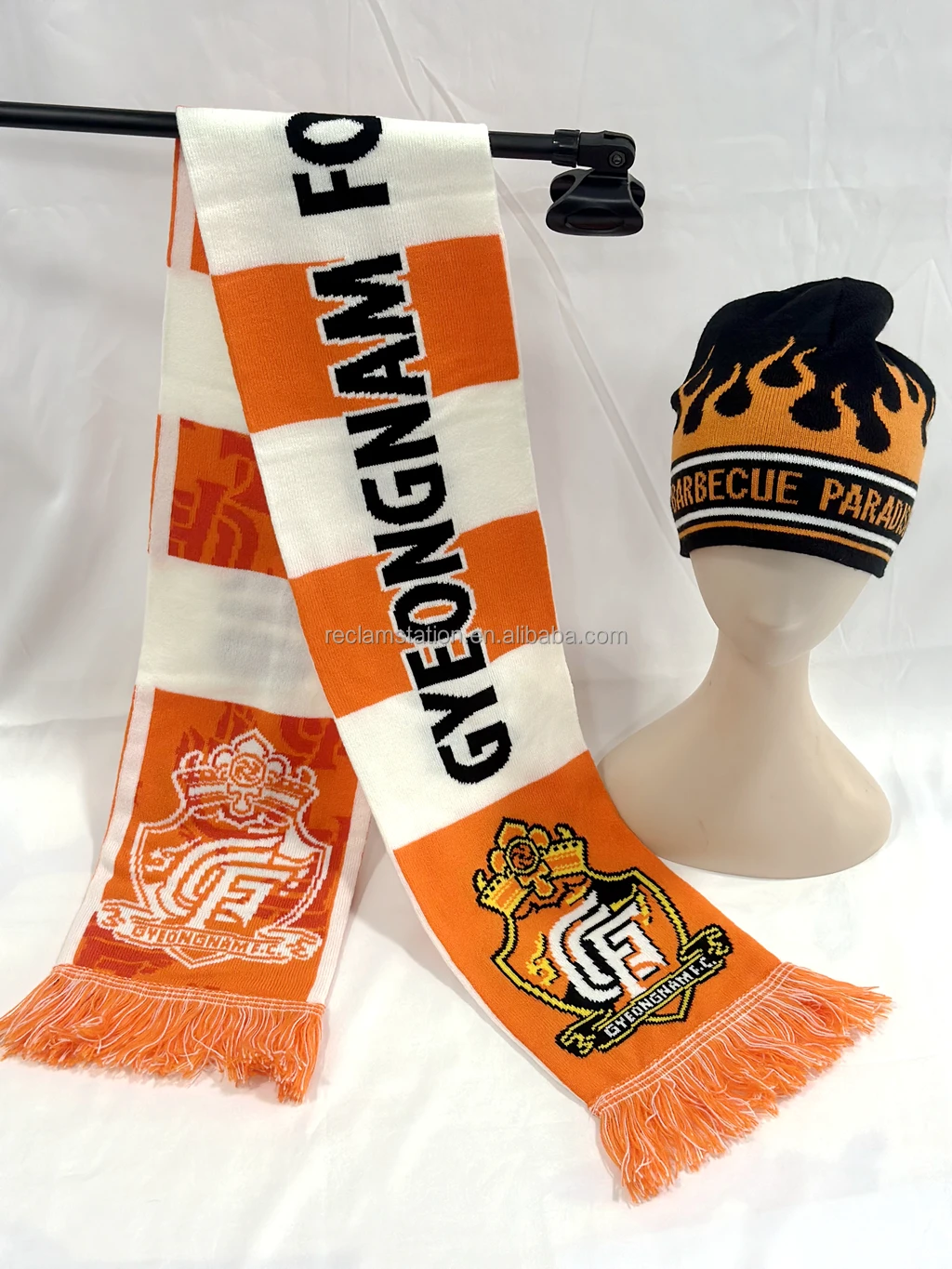 Вязаная треугольная клетчатая шапка с помпоном, классическая красная и зеленая клетчатая жаккардовая акриловая шарф