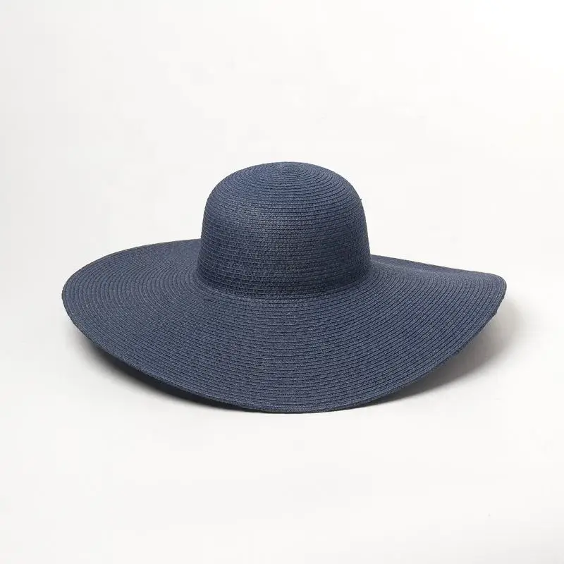 Promotional Sombrero Chapeaux Women Beach Paper Straw Floppy Summer Hat