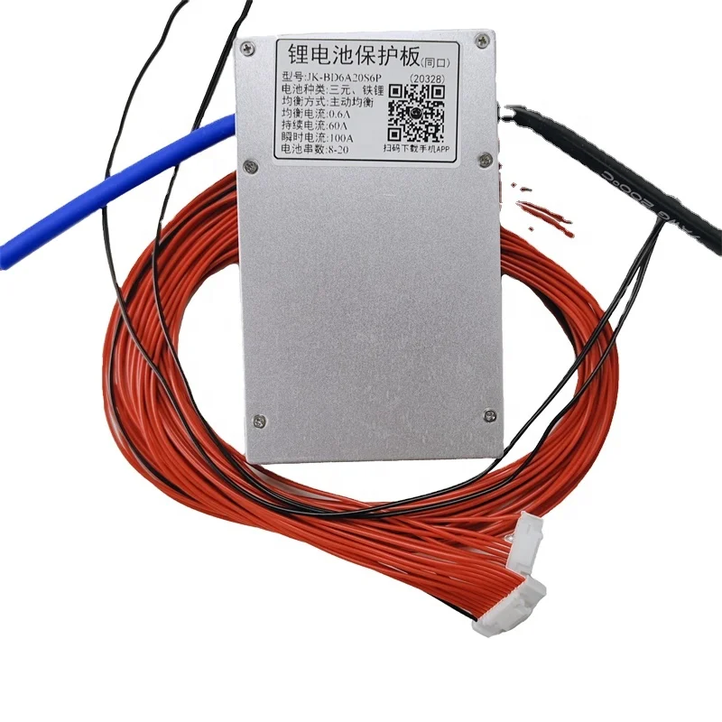 60A JK Smart BMS JK-BD6A20S6P 7~20s BMS with 0.6A equalizing current for NCM LFP LTO battery