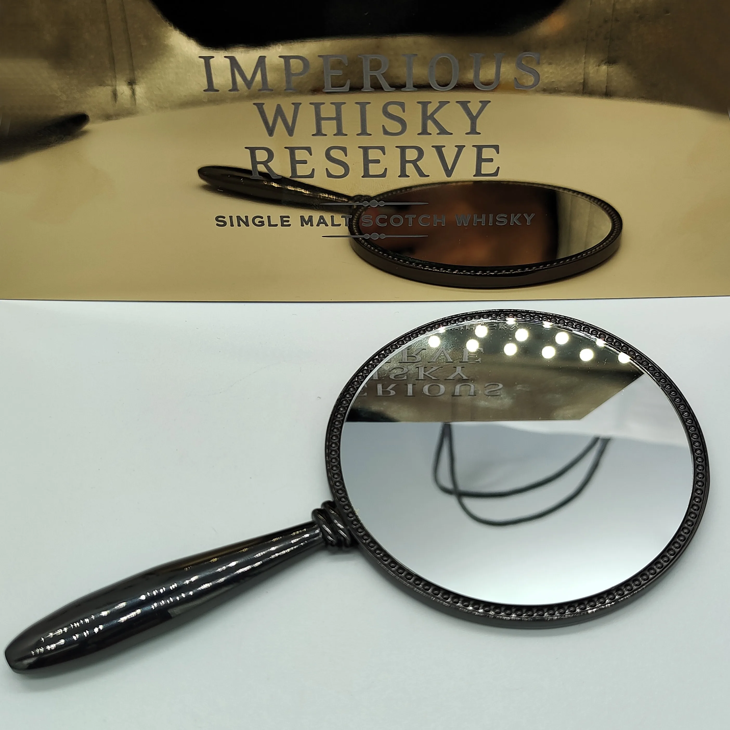 Custom Hand Held Metal Mirror with Leather Cover Hot Sale Decorative Blank Metal Pretty Makeup Mirrors