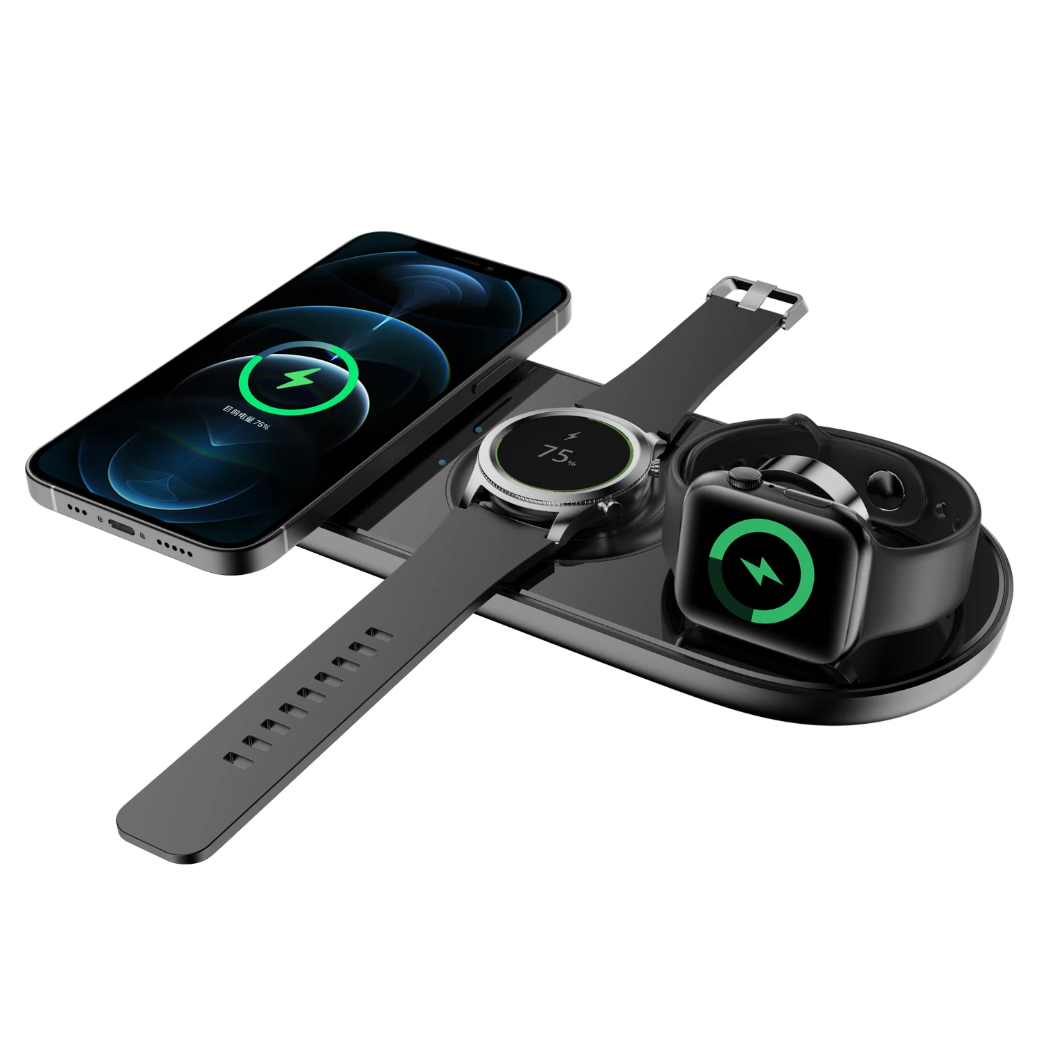  Лидер продаж беспроводное зарядное устройство 5 в 1 для iPhone Samsung мобильного телефона iWatch наушников типа C Qi 15 Вт быстрая зарядная
