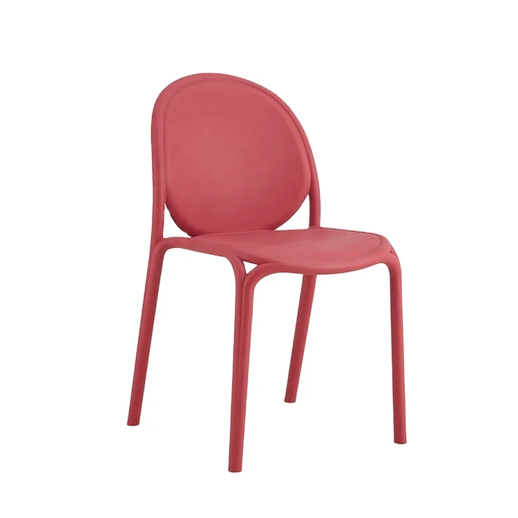 Wholesale new design rustic red backrest plastic cafe dining chair