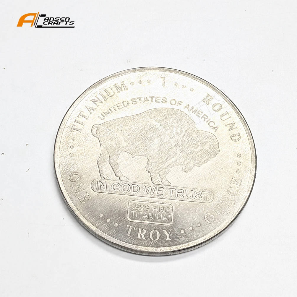 Fine.995 Elemental 1oz Titanium Ti Collectibles Fine Art Buffalo 1 Troy Ounce Round Coin