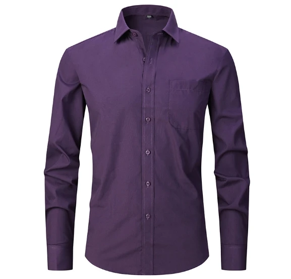 Liu Ming Men s Spring Summer Fashion 2024 Clothing Cotton Comfortable Business Long Sleeve Solid Stripe Shirts