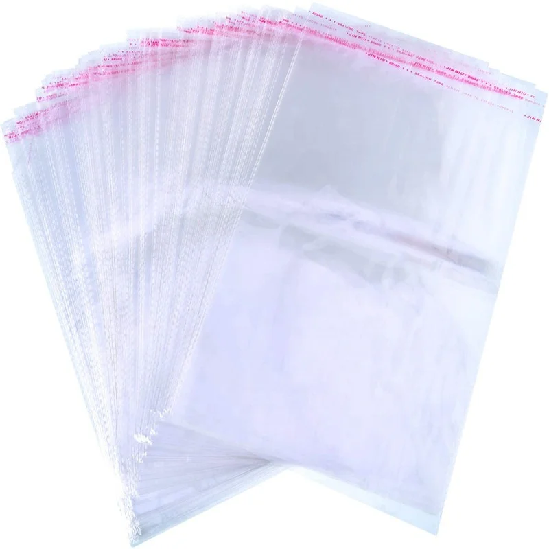 Clear Apparel Bags Self Sealing Adhesive OPP Poly Plastic Bags for T-Shirt and Clothes Packaging, 8.7 x 12.6 inches