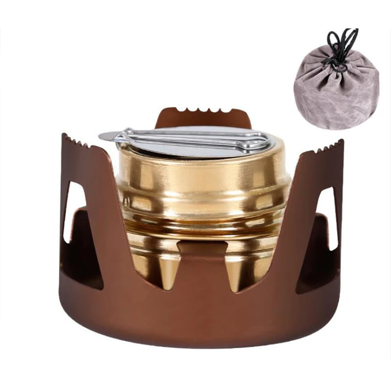 Hot Sell Outdoor Camping Hiking Burner Mini Portable Alcohol Windproof Cooking Stove