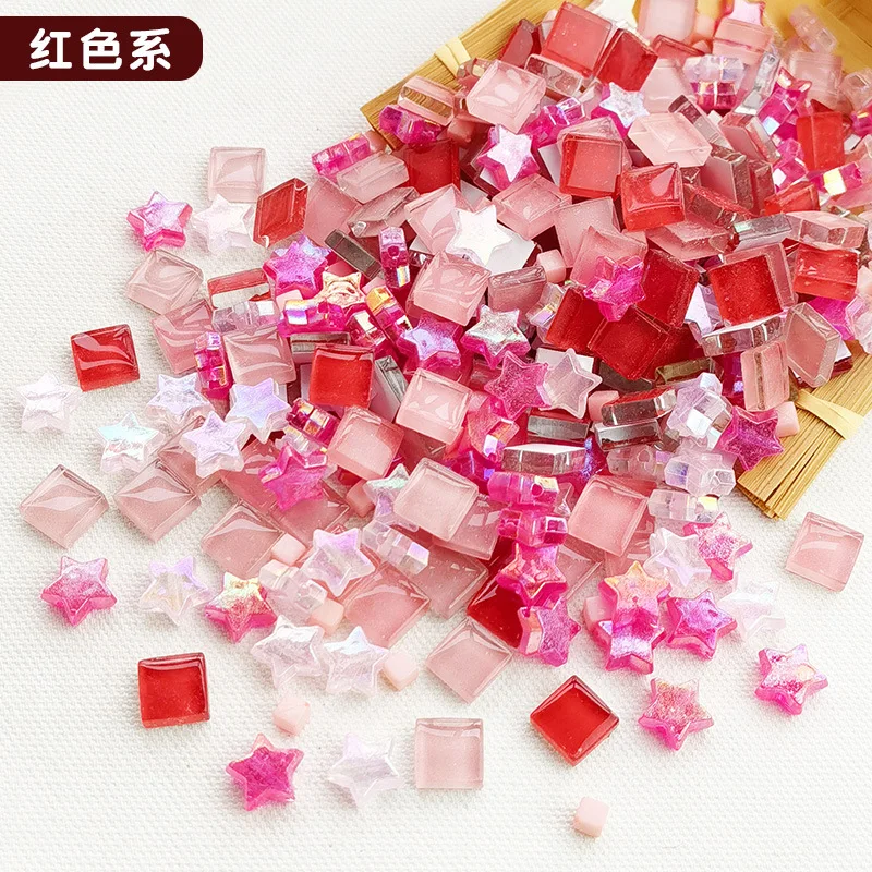 DIY Art Craft Material Brick Puzzle Mixed Color Crystal Glass Mirror Mosaic Tiles