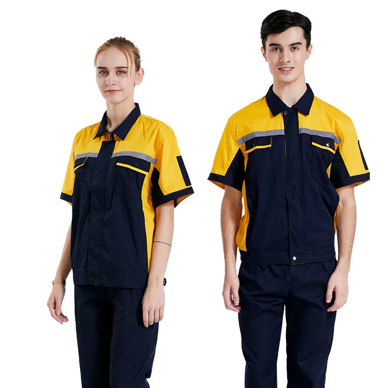 
summer uniforms workwear short sleeve uniform shirt and trouser cusstom work clothes for men 