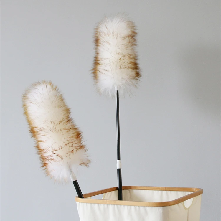 Household Cleaning Tools Feather Brush Duster Soft Wool Dust Cleaner with Wooden Handle