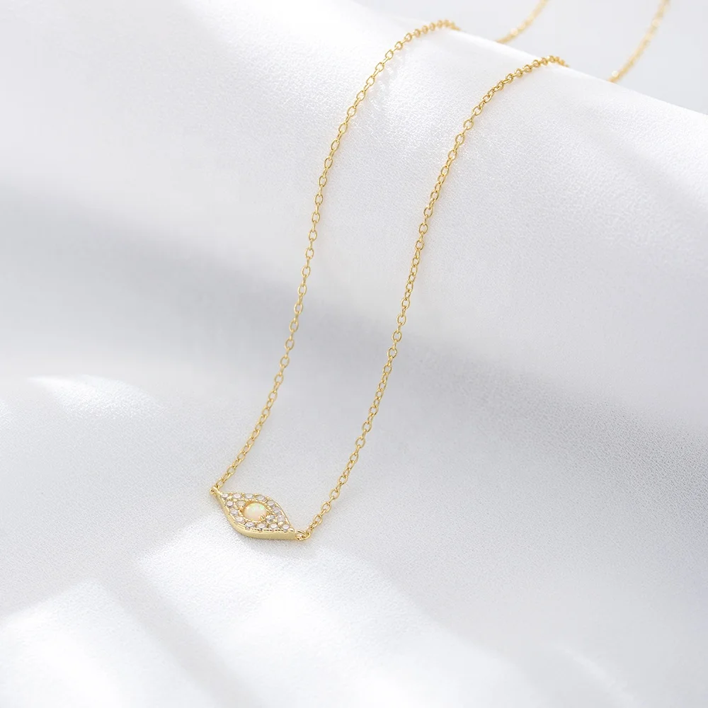Woman Luxury Fashion Opal Choker Necklace Gold Plated Eyes Necklace for Birthday Gifts