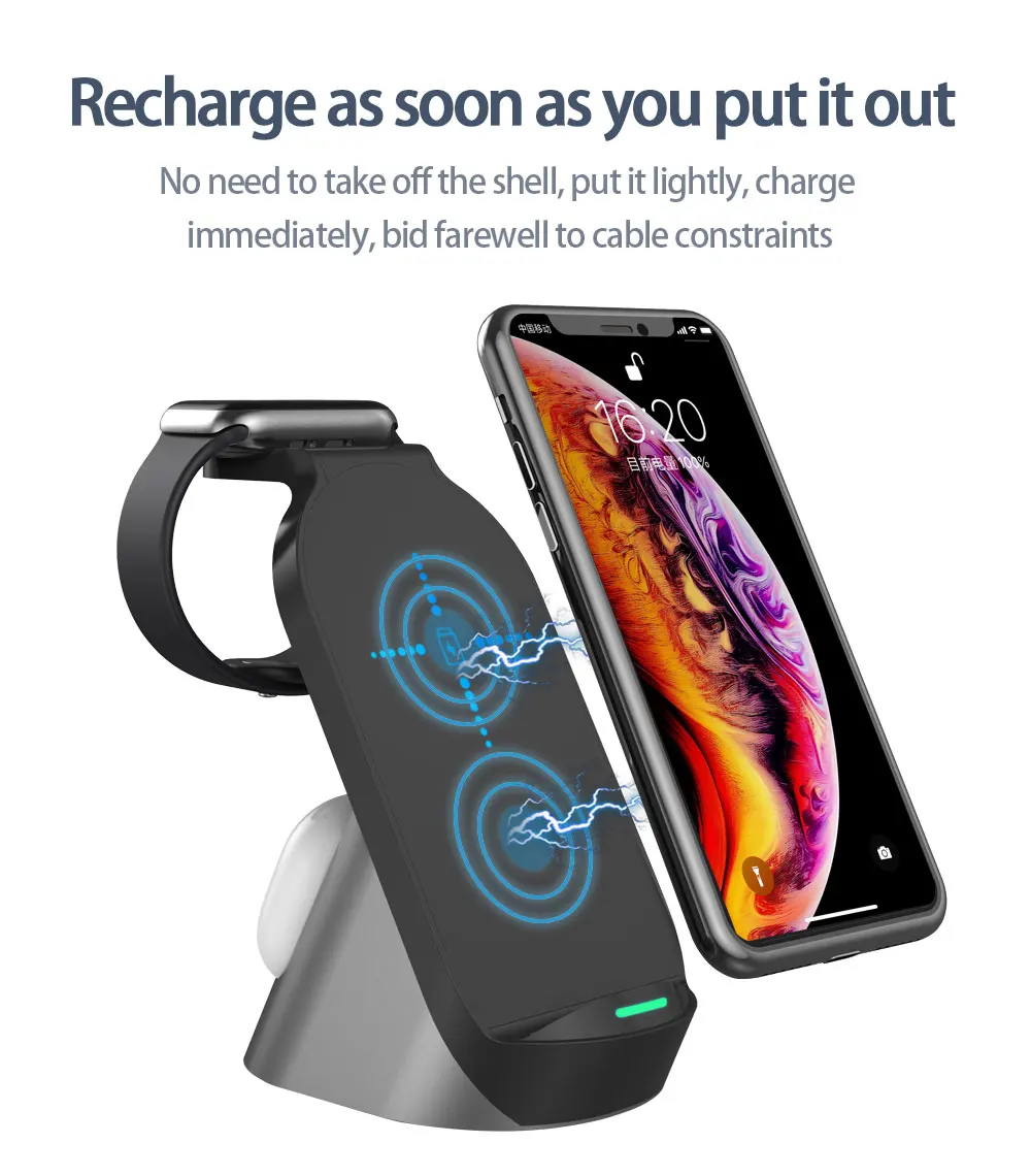 Hot Selling15W 3in1 Wireless Charger Stand