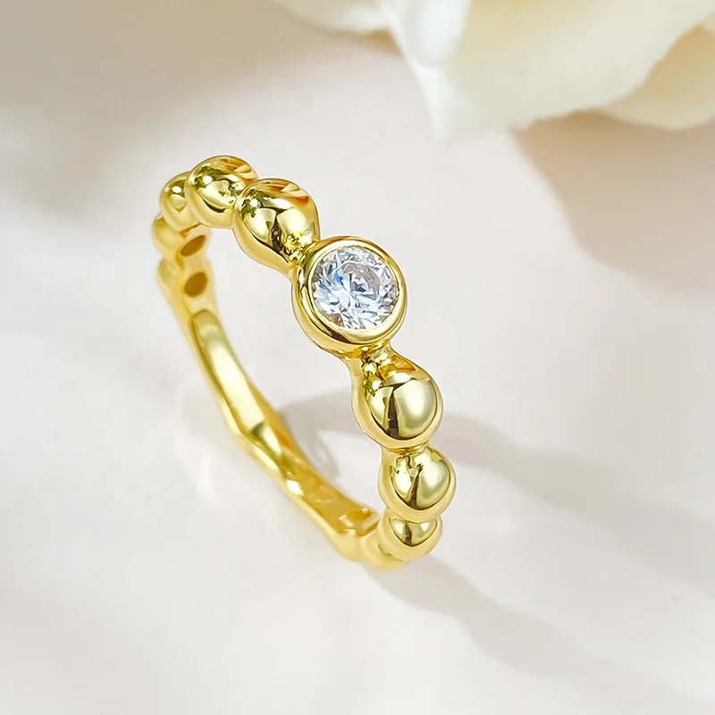Statement Stack Rings Women Jewelry 18K Gold Plated 5A Cubic Zirconia Wedding Bands Eternity Rings