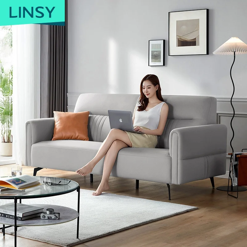 Новый дизайн европейская роскошная мебель Linsy для гостиной зеленый серый удобный тканевый угловой диван S333