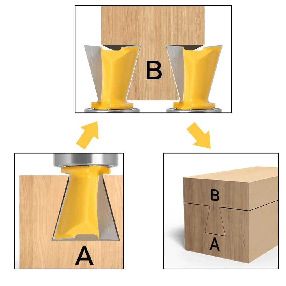 8mm shank bearing imitating dovetail cutter slotting and trimming machine tenon carving machine woodworking milling cutter