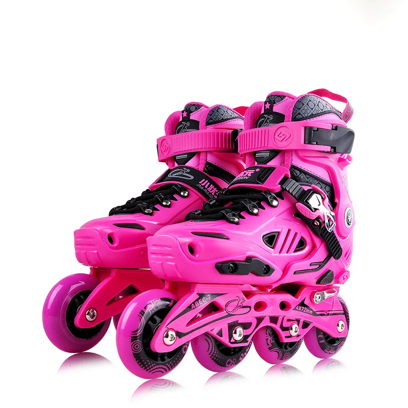Popular kids hard boots slalom skates adjustable inline skates carbon steel ABEC-7 bearing roller skates for boys girls children