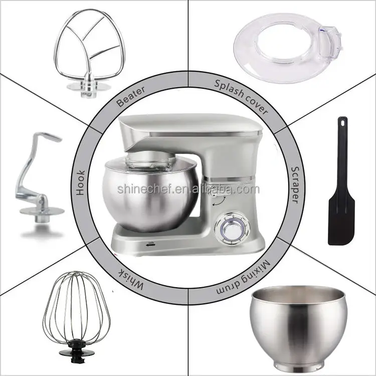 Kitchen Home Oem Food Artisan Mixer Stainless Steel 6L Mixing Bowl Egg Cake Stand Mixer