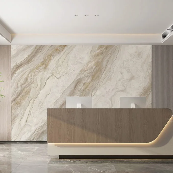 Customized Marble Grain High Glossy Luxury Fireproof Indoor Decor WPC Wallboard Anti-scratch Wall Panel Sheet