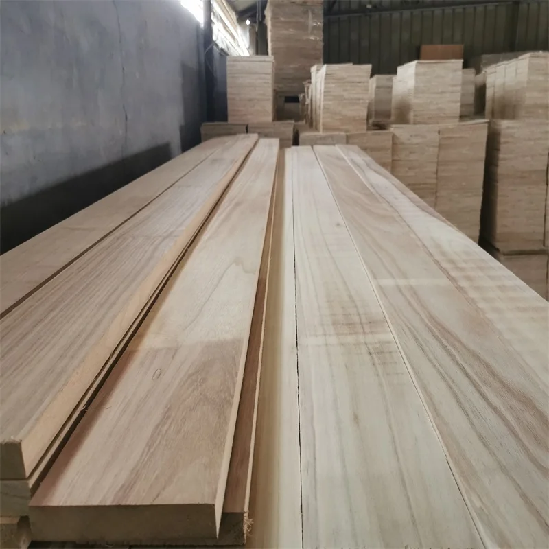 Factory directly supply  saw timber paulownia wood nature color without glue for surftboard /Ski wood core