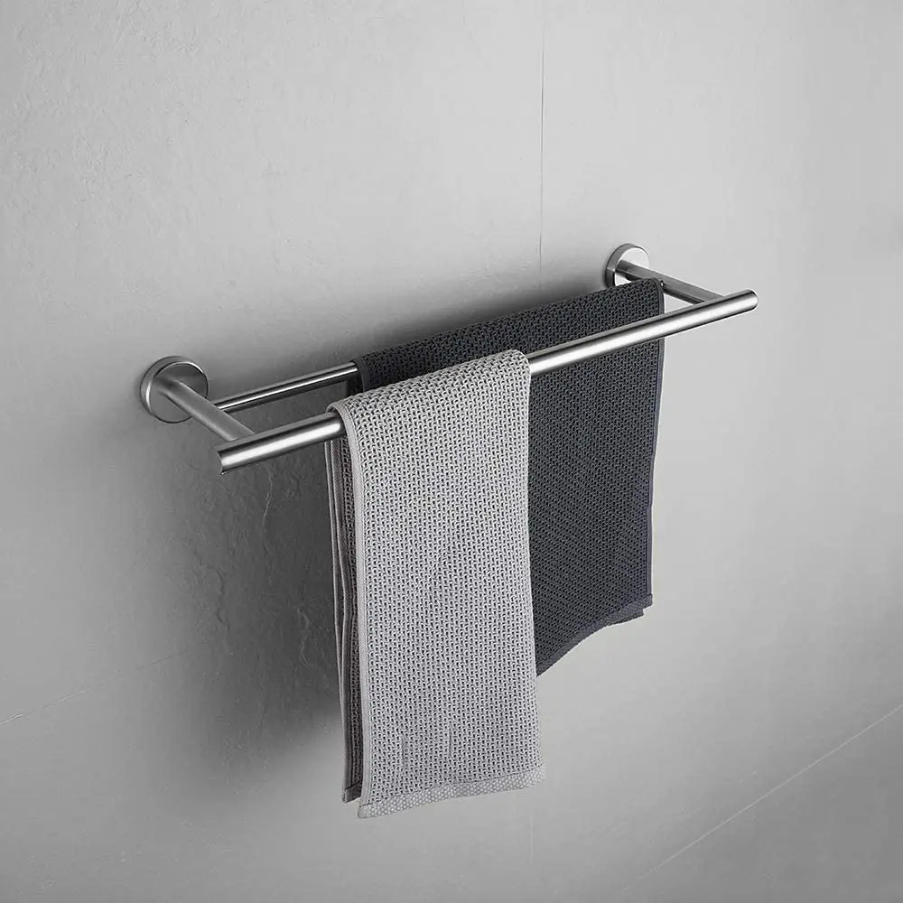 Modern wall mounted towel rack stainless steel two-layer towel rack bathroom towel bar