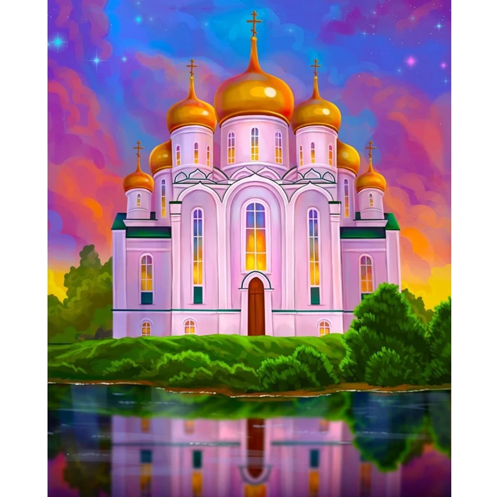 Wholesale Wall Art Diamond Painting Kit Landscape Cruise Ship Architecture Painting Photo 5d Diamond Painting
