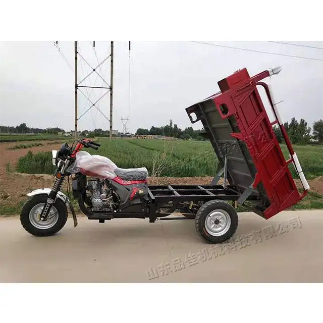 Gasoline Motorcycle Tricycle Agricultural Cargo Self-dumping Dumper Small Water-cooled and Air-cooled Grain Transporter