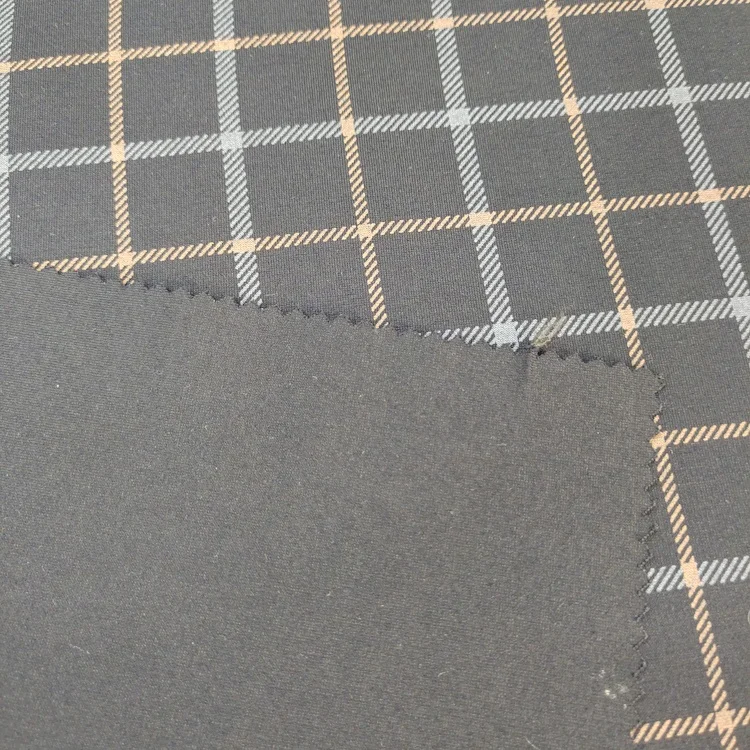 Fast delivery breathable roma ponte heavy weight school prints on check jacket fabric