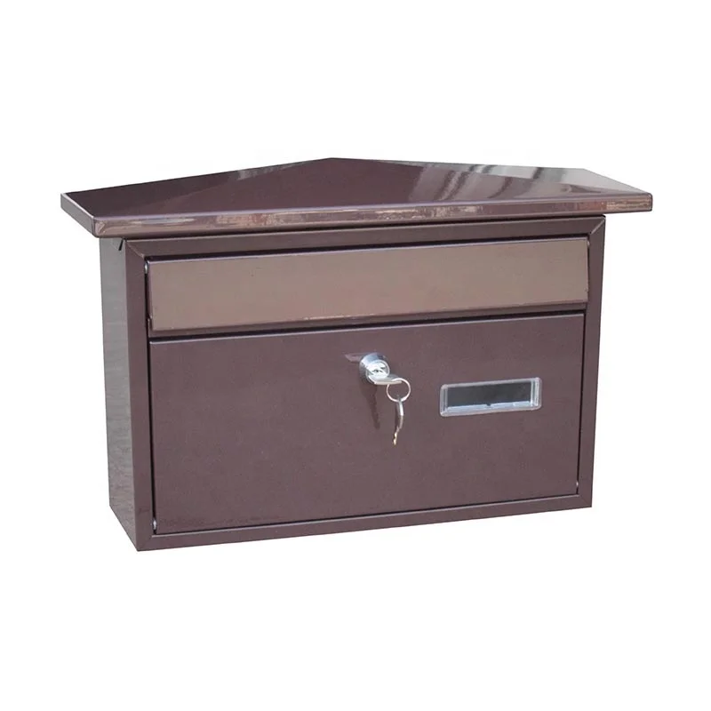 Outdoor Newspaper Holder Black Post Box Iron Letter Box MailBox