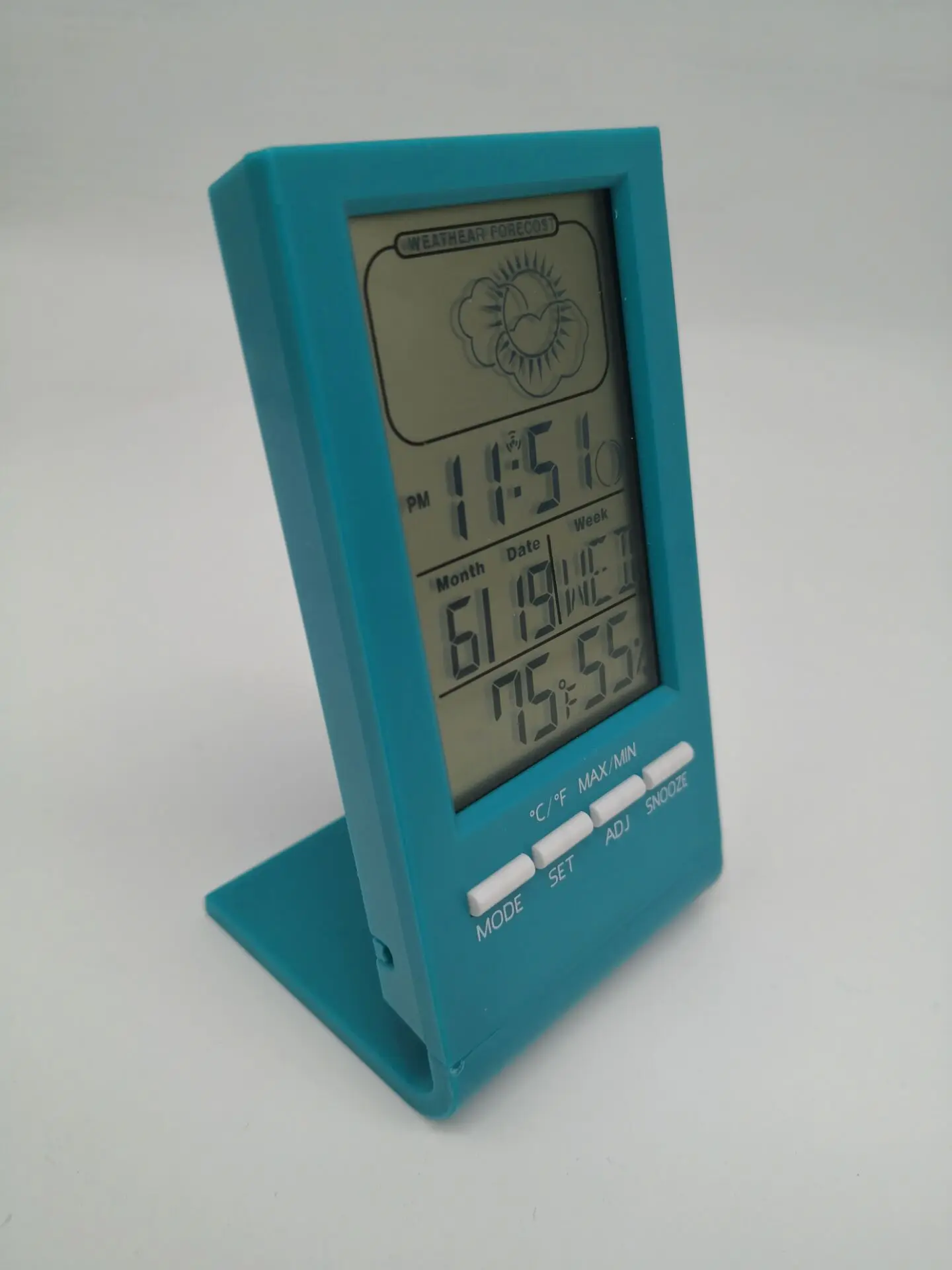 Portable Thermometer Hygrometer Clock Temperature Humidity Monitor Digital  thermometer with Weather Station