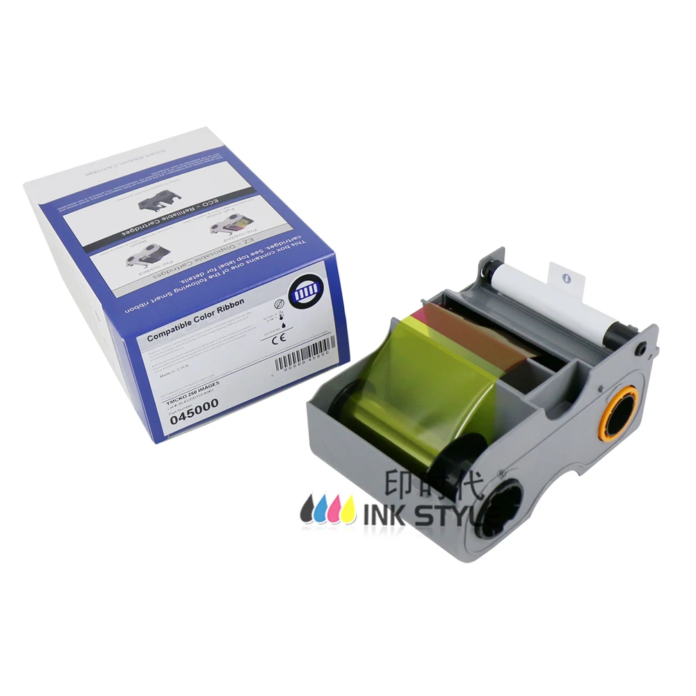 Совместимый принтер HID DTC 1250e 045000 YMCKO цветная лента-250 принты