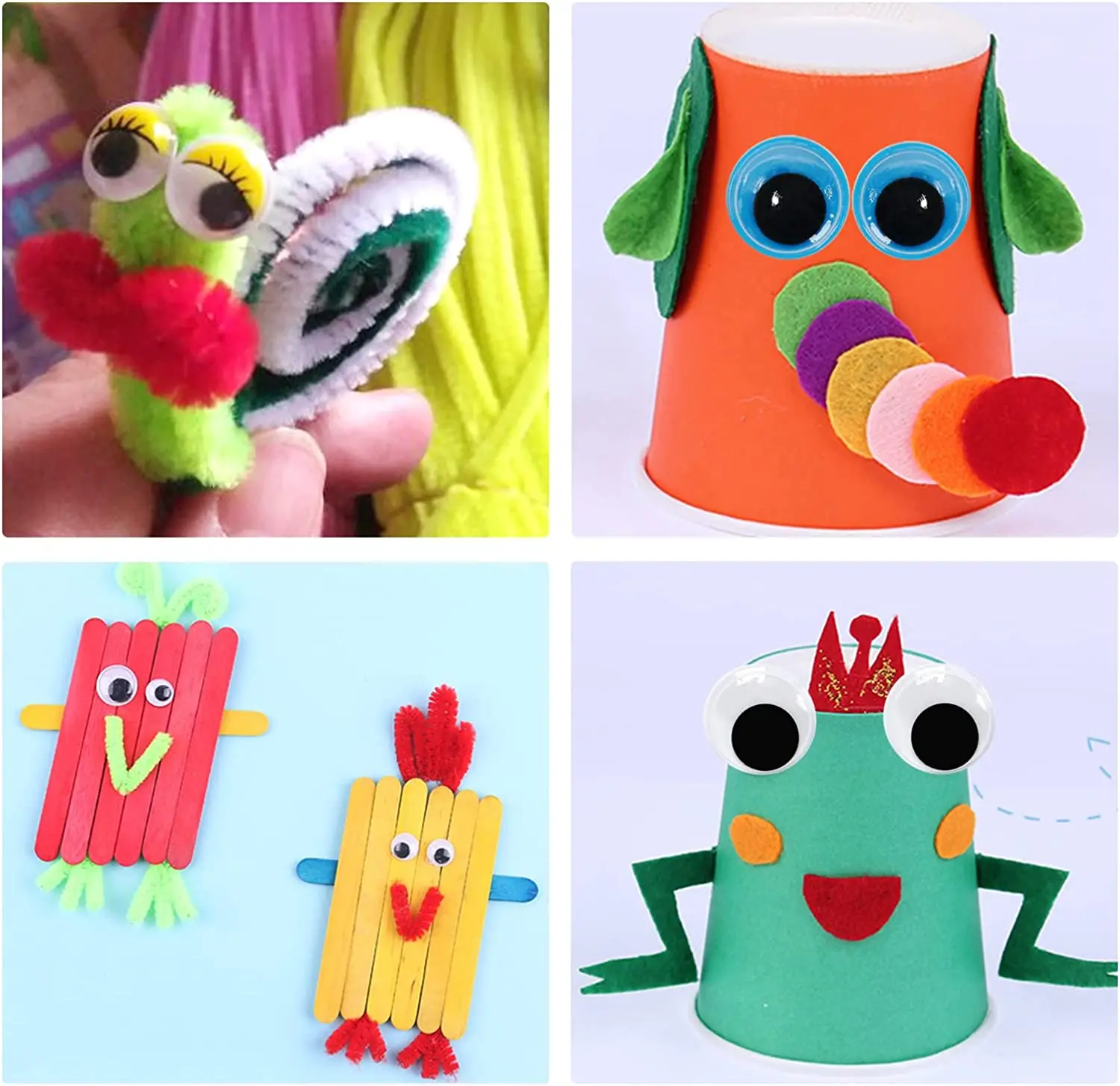 Factory Googly Eyes Self Adhesive for Crafts, Craft Sticker Wiggle Eyes with Multi Colored and Sizes for DIY