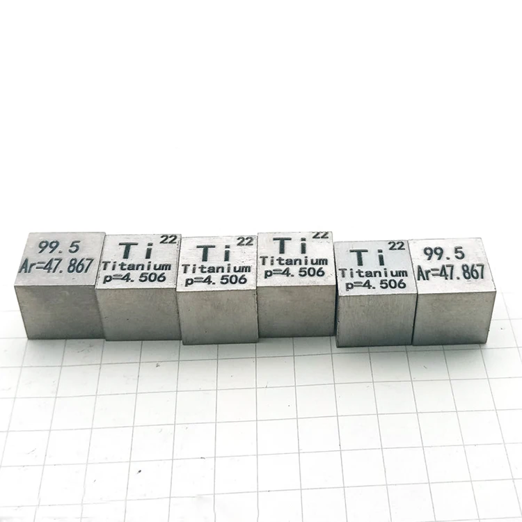 Titanium block 10mm 25.4mm titanium cube elements metal cube price per kg with laser engraving