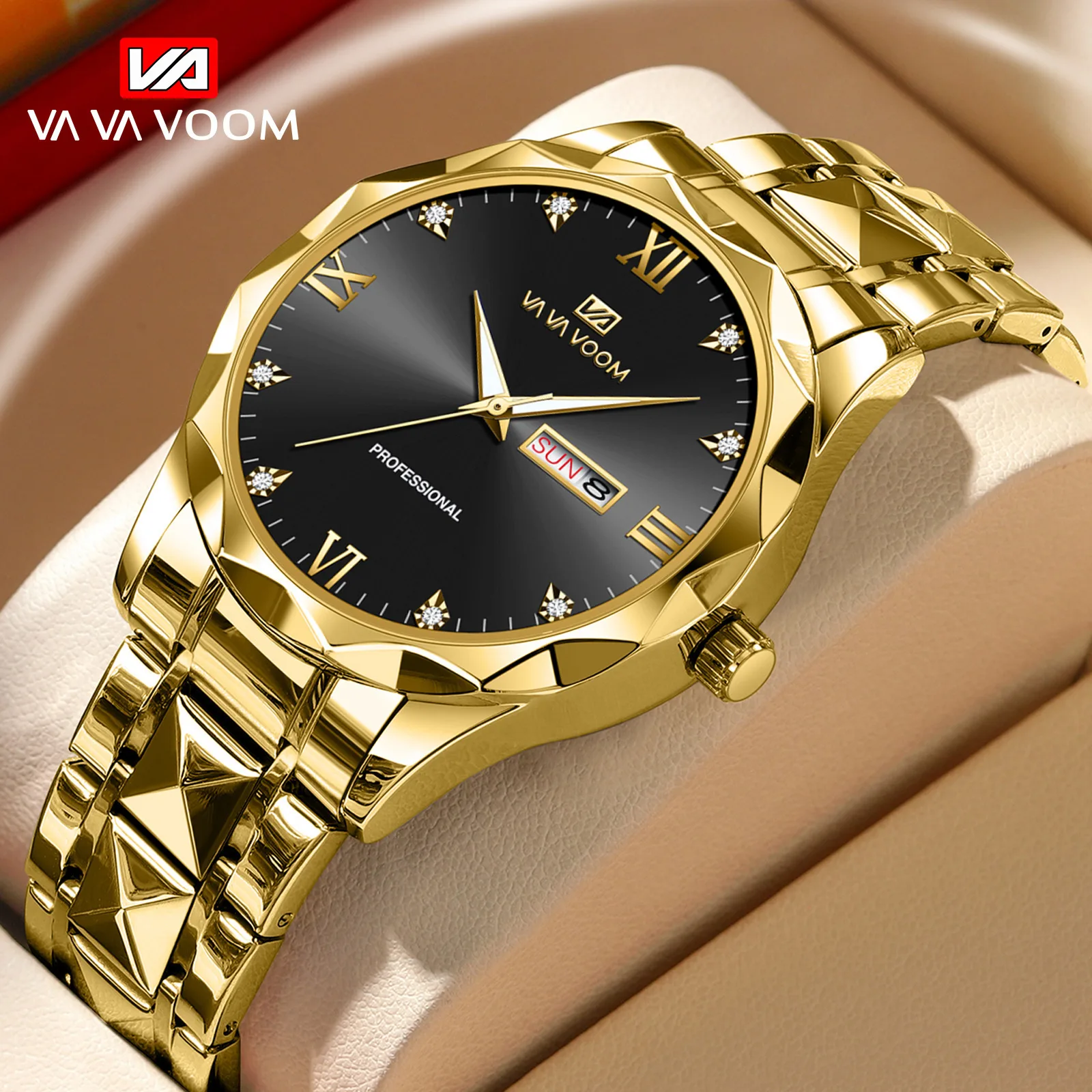 New Arrivals VAVA VOOM 2741 Fashion Luxury Men Watch Stainless Steel Wristwatch Waterproof Luminous Quartz Watches For Men