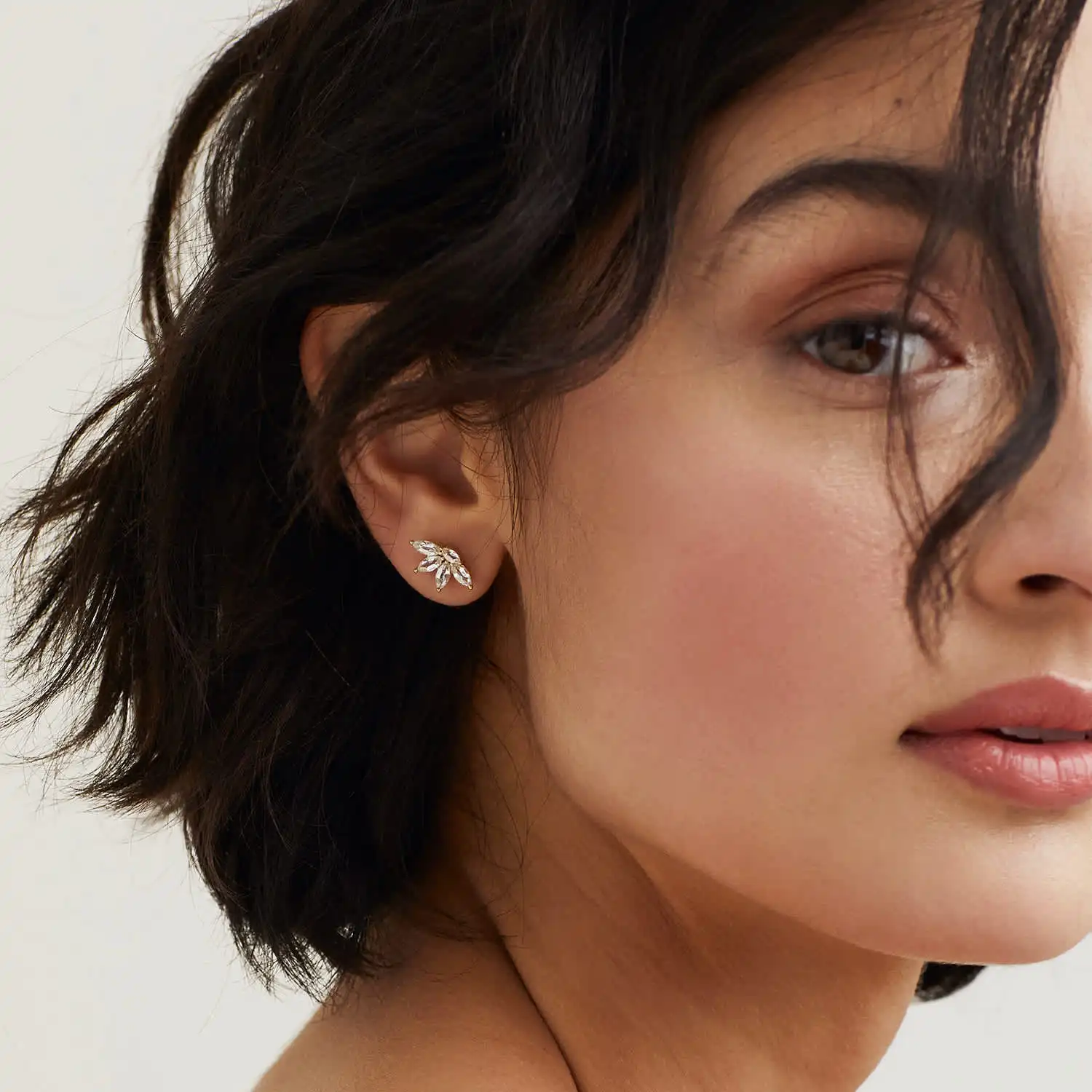 New Slovehoony 2023 Luxury 925 Sterling Silver Marquise Topaz 14k Gold Plated Cubic Zircon Designer Earrings