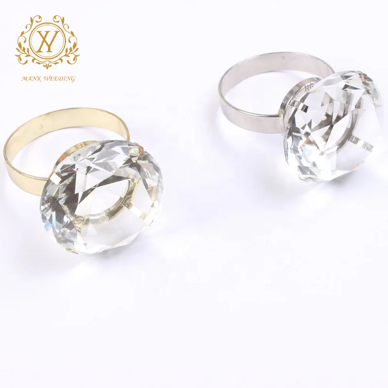 Classic Rhinestone Napkin Ring Wedding Props Large Diamond Ring Crystal Napkin Buckle