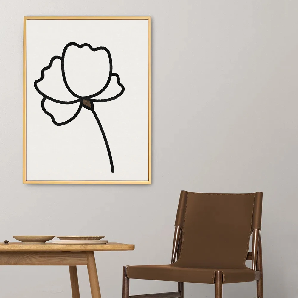 FLOWER1-Wall Hanging Decorative Paintings Abstract Simple Wooden Frame  White Blue And Other Color Blocks Wall Art Canvas Prints