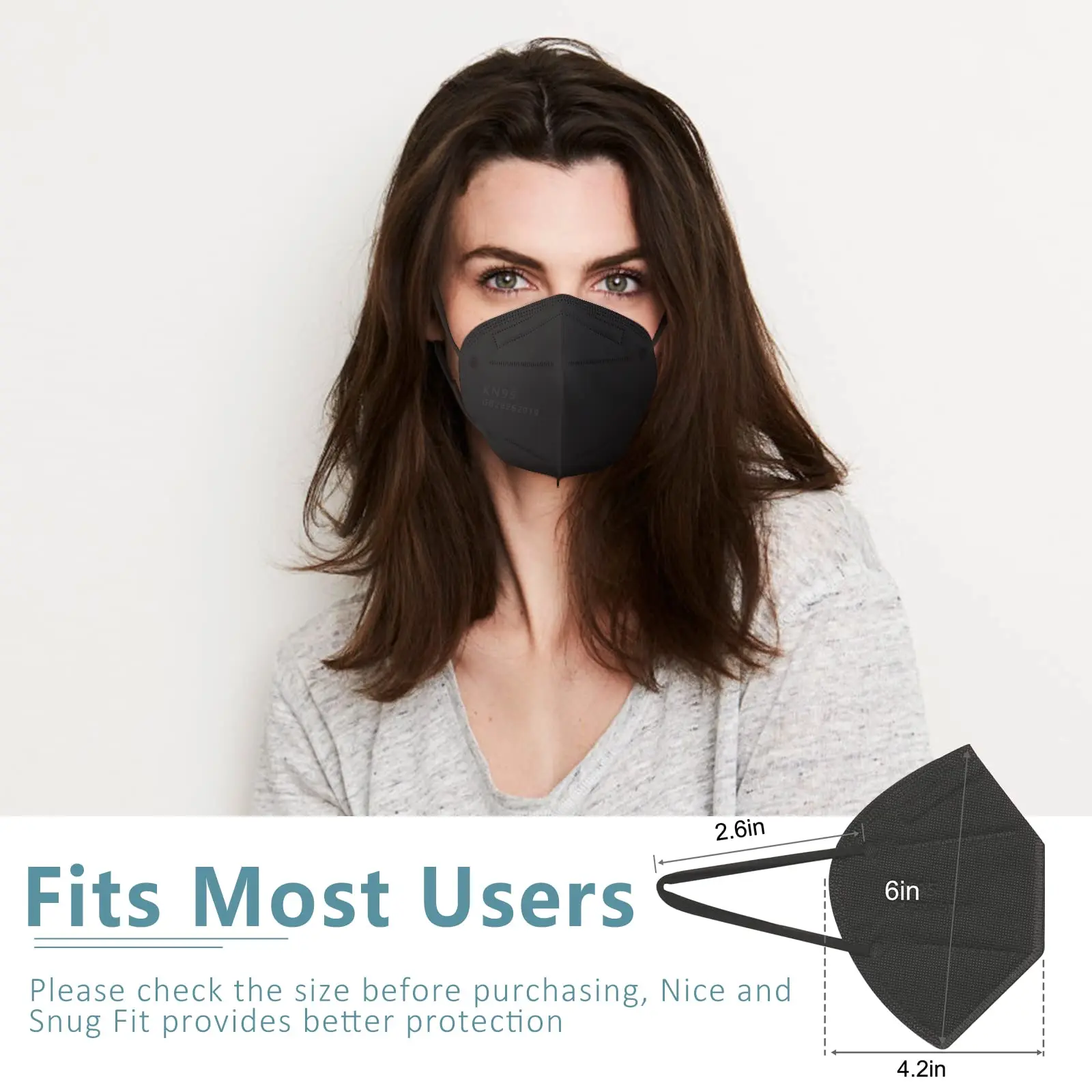 KN95 Face Mask Black Layer Cup Dust Safety Masks Filter Efficiency 95% Breathable Elastic Ear Loops Black Masks 20000pcs KN95