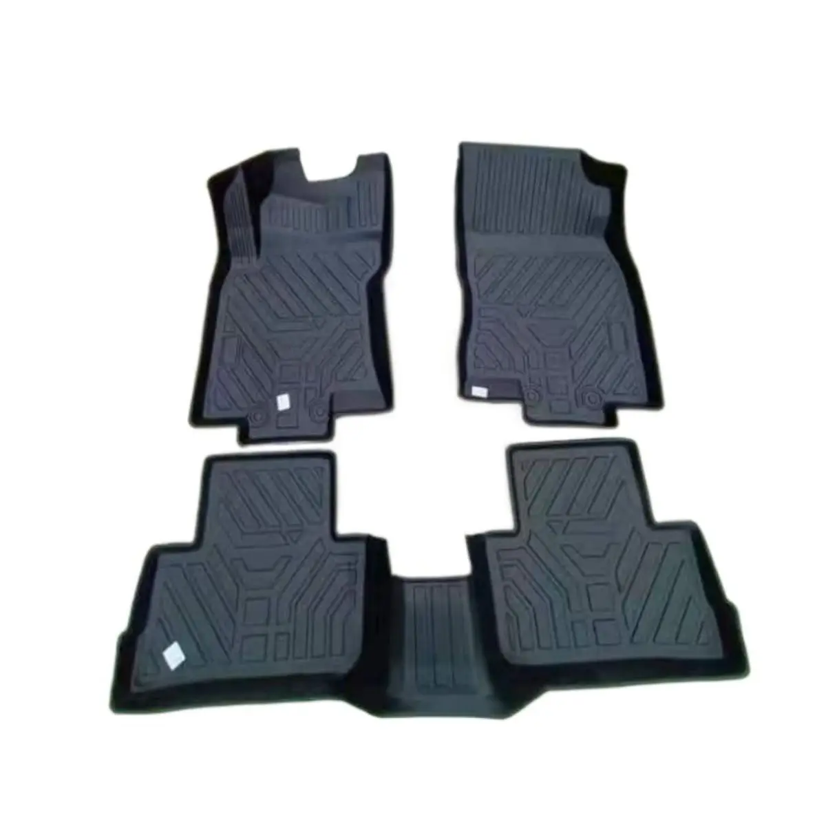 Gm New Design Black 4pcs/set Classic Design Anti-slip Pvc/tpe Rubber Car Mat