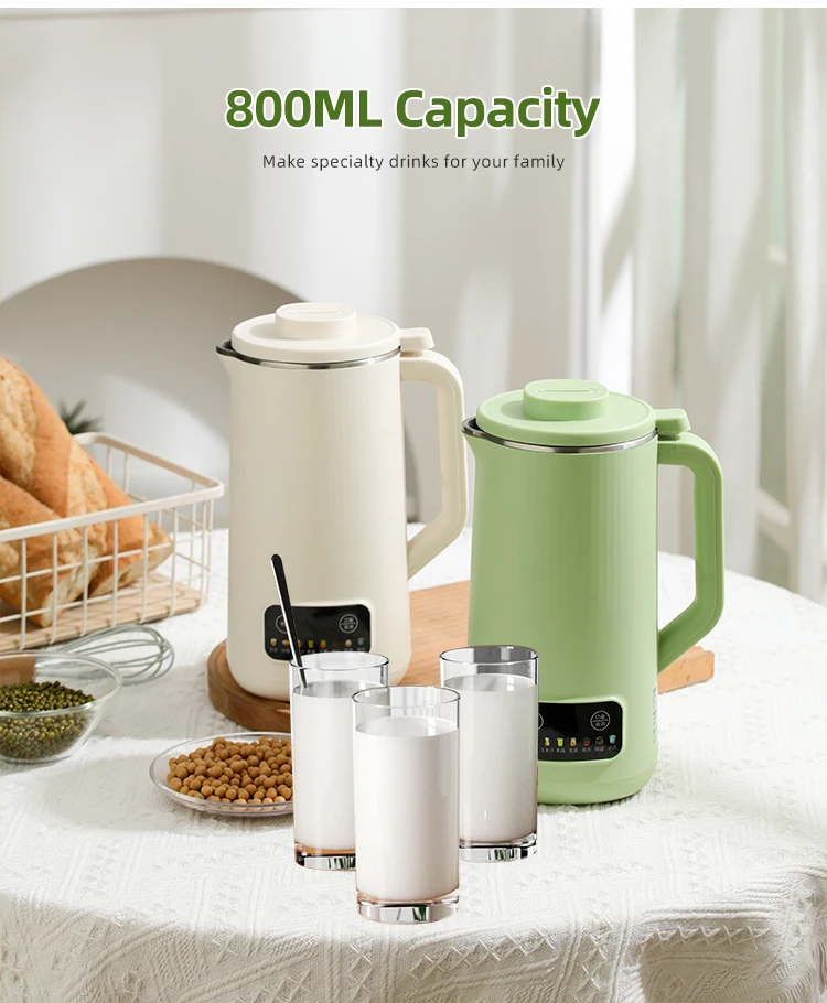 Automatic Soy Milk Machine for Homemade Plant-Based Milk  Oat Soybean Almond Cow and Dairy Free Beverages Soy Milk Maker