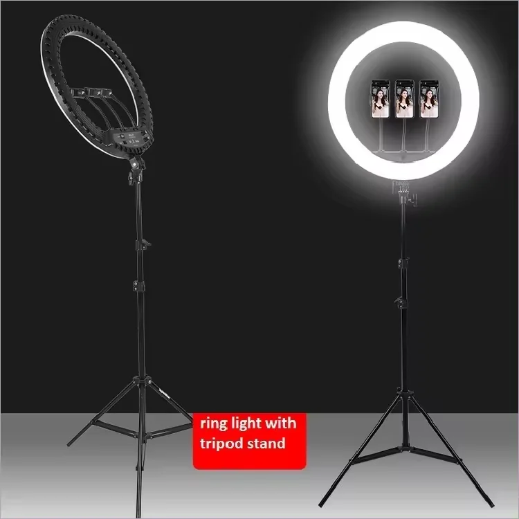 2024 Best Selling Cell Phone Holder 21Inch LED Ring Light With Tripod Stand For Live Stream/Makeup/YouTube Video