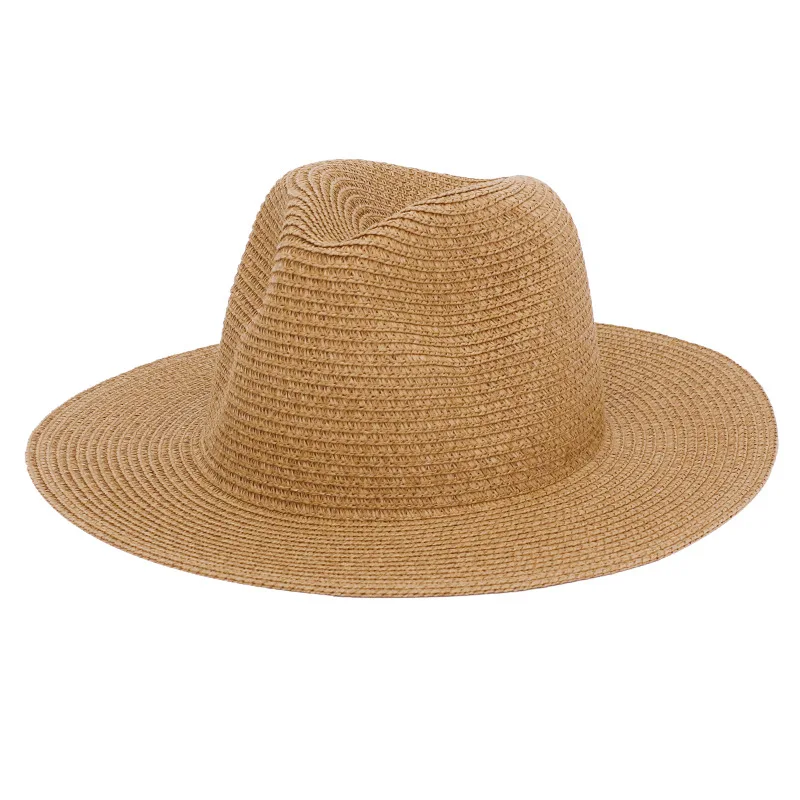 RTS Factory Price Wide Brim Paper Cowboy Hats Blank Paper Straw Hats Summer Women Outdoor Beach Sun Hat Sombrero Chapeau