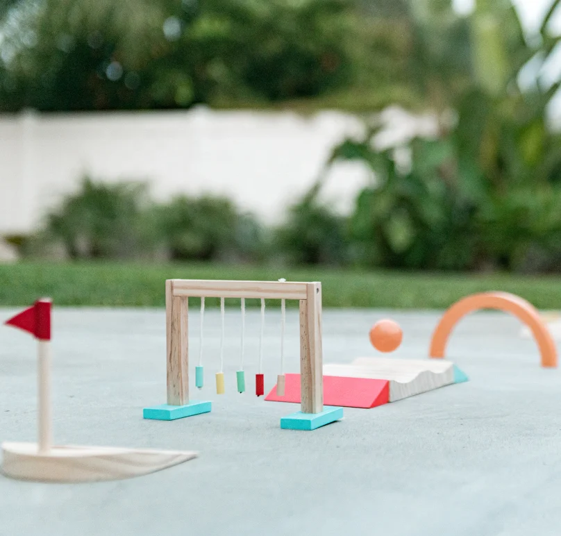 Asweets New Arrival 2024 Wooden Toys Golf Toys Set Golf Game Mini Golf Set For Kids