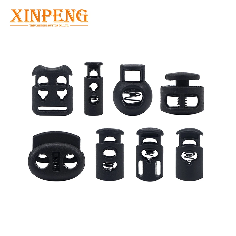 Hot Sale Cheap Plastic Cord Stopper Toggle Lock Double Cord Lock Stopper For Clothes Plastic Cord Stopper