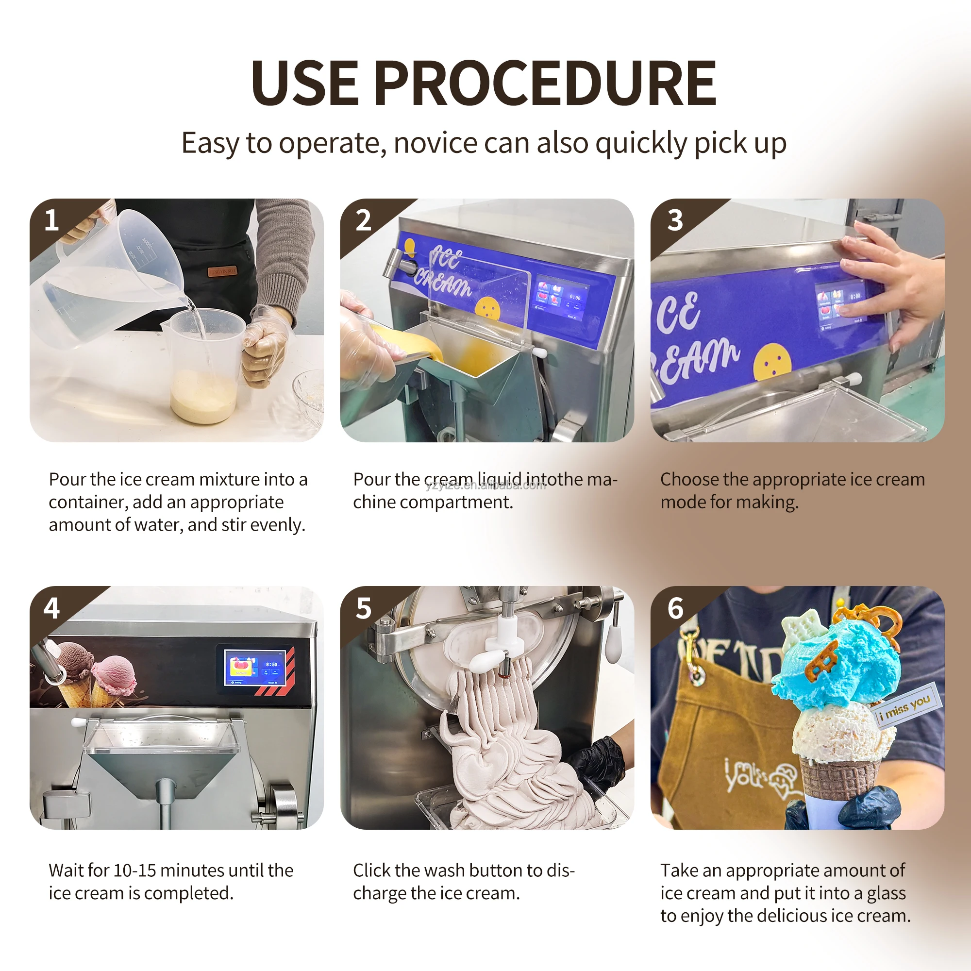 Ice Creme Machine Commercial Automatic Ice Cream Cone Machine 48L/60L Hard Ice Cream Machine