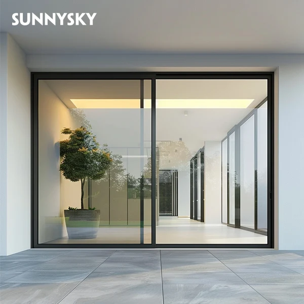 Sunnysky индивидуальные алюминиевые раздвижные окна ударопрочные Ураганные и двери стеклянные