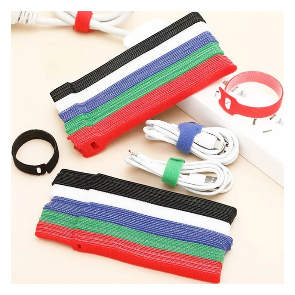 100% Nylon Hook and Loop Velcroes High Quality Cable Ties Binding Strap Velcroes Data Cable Ties Custom Binding Strap Velcroes