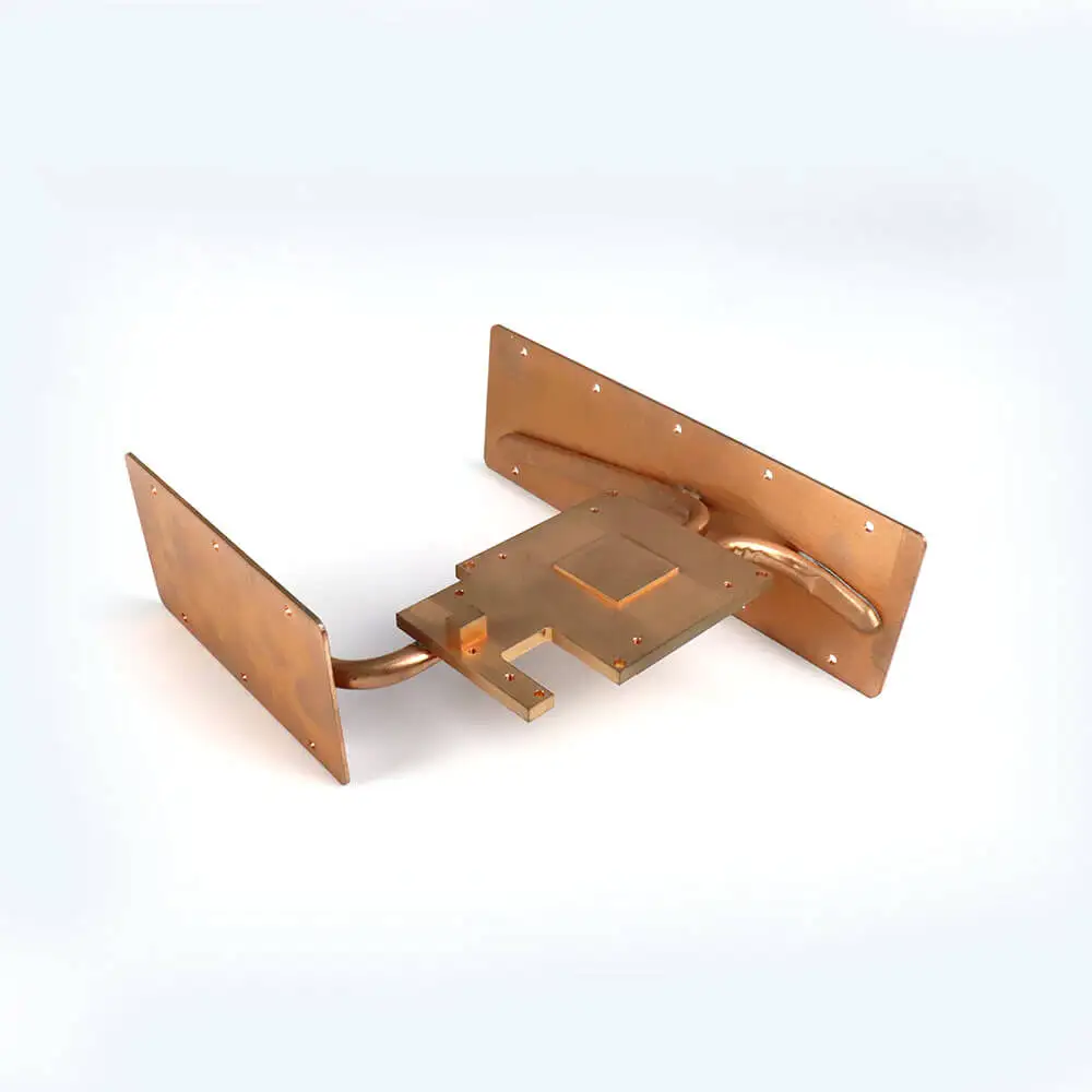 High Power Wholesale Copper Zipper Fin Heat Sink Copper Fold Fin Heat Pipe Radiator Supply Extrusion Heatsink