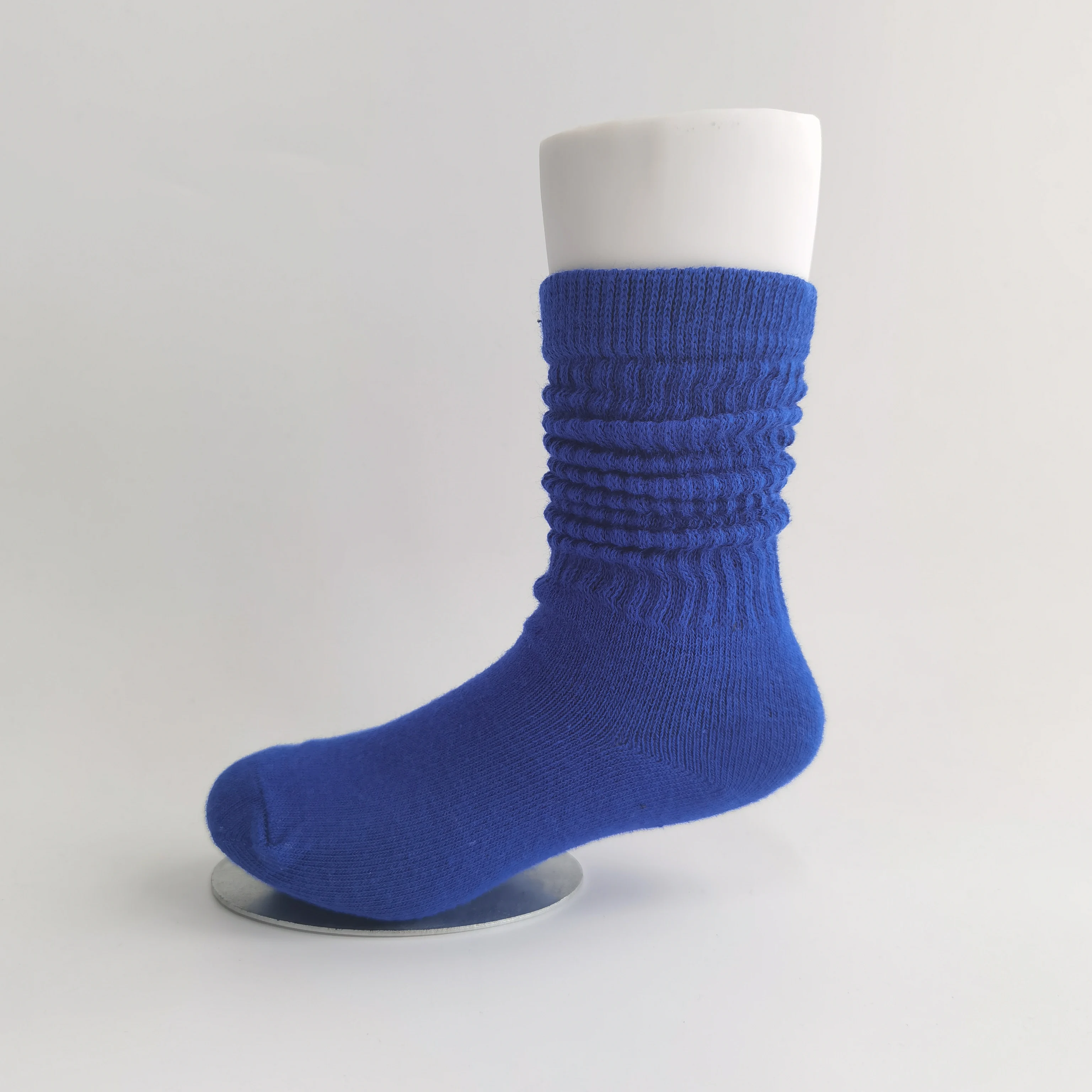 Spring and Summer Girls Cotton Black Slouch Socks for Kids Mid-tube Double Needle Child Toddler Scrunch Socks