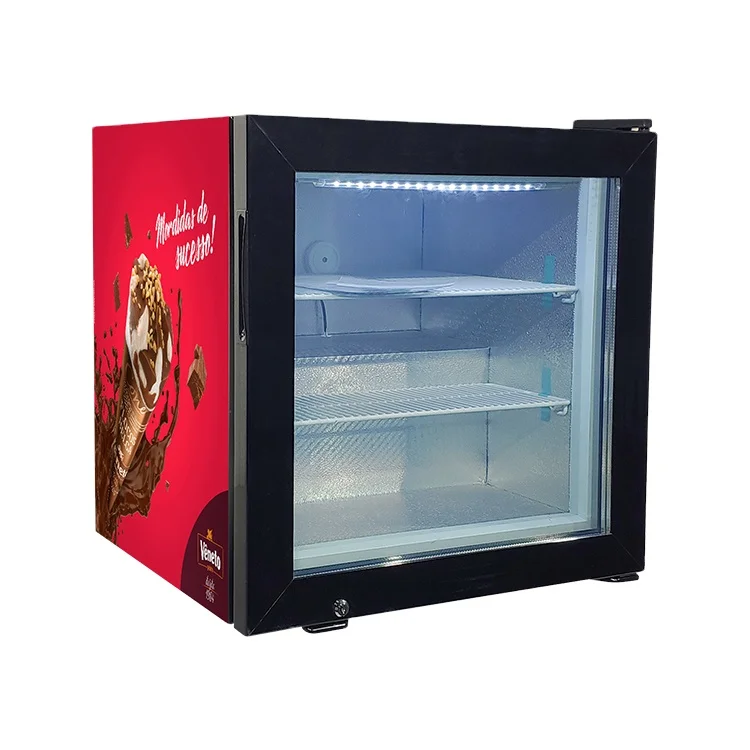 55L Meisda Low Noisy Vertical Glass Door Deep Display Ice Cream Refrigerator Freezer SD55 (1600291896605)