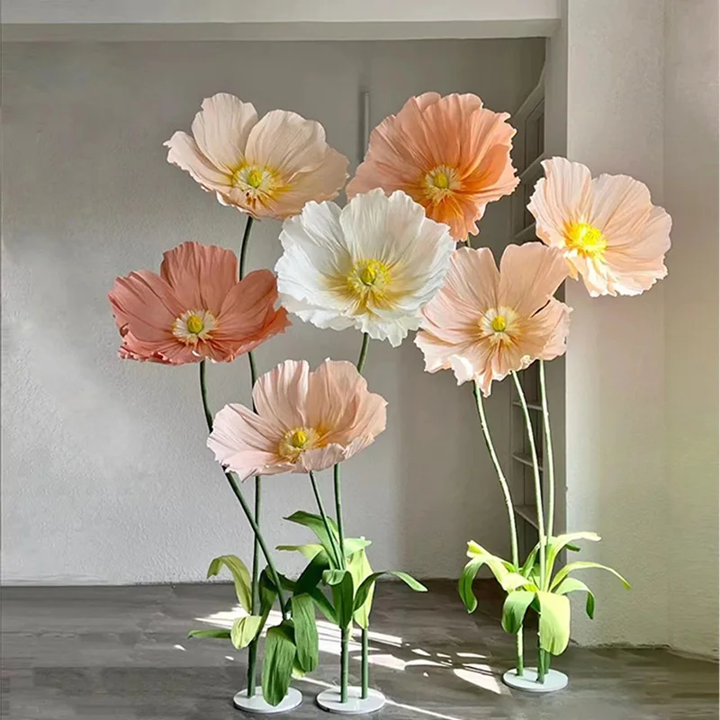 Wholesale Wedding White Giant Flower Decoration Giant Artificial Flower Wedding Shop Store Display Giant Paper Flowers
