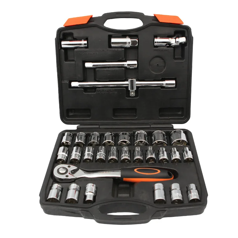 
HF2021China Worksite Socket Set Total Tools Socket Spanner Tool Set Drive 32pcs 1/2''socket Set 